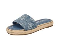 GUESS Sandalo piatto Katic da donna, Logo Denim Blu Medio 420, 40 EU