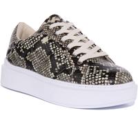 Guess Scarpe Da Donna Quilted Hilan In Pelle Nera Grigia UK 3 - 8