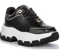 GUESS Scarpe Donna Sneaker Zeppa Berrett Ecopelle Embossed Black D25GU02 FLTBERELE12 41