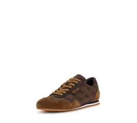 Guess Scarpe sportive da uomo, marrone, camoscio e tessuto con logo, stile casual retrò, marrone, 43 EU