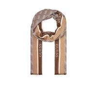 GUESS Sciarpa, 70 x 180 cm, Marrone, Tessuto Misto con Bordi Sfrangiati