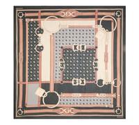 GUESS sciarpa Carrie Logo Kefiah Max 130X130 Espresso Logo marrone