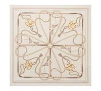 GUESS sciarpa Printed Kefiah 120X120 Cream White avorio