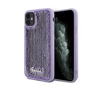 GUESS Sequin Script, paillettes e metallo COVER per Apple iPhone 11, Viola