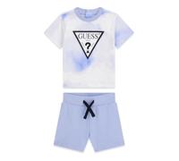 GUESS Set da 2 pezzi con maglietta a maniche corte e pantaloncini sportivi per neonati, Blue Sky Clouds, 18 Monate