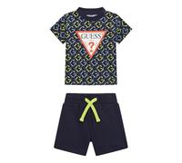 GUESS Set da gioco per bambini con maglietta a maniche corte e pantaloncini attivi, Catena G Lime Aop, 3 Months