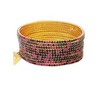 GUESS Set di 10 braccialetti elasticizzati color oro, multicolore, taglia unica, metallo, pietra di vetro, taglia unica, metallo, pietra di vetro, Misura unica, Metallo, Pietra di vetro