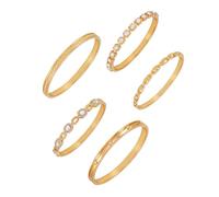 GUESS Set di 5 braccialetti con pietre di cristallo dorate