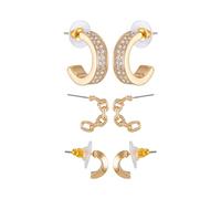GUESS Set di orecchini a cerchio a C dorati
