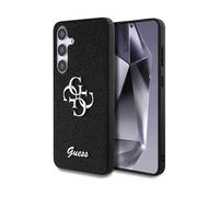 CG MOBILE Custodia sotto licenza Guess per S25 Ultra Nero Fixed Glitter Big 4G Metal Logo