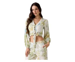 Guess - Shirley Linen Top - - Blouses & Shirts - Donna - Beige - L
