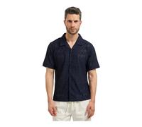 Guess, ,Shirts ,Uomo ,Blu ,M Camicia a Maniche Corte all'Uncinetto