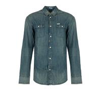 Guess, ,Shirts ,Uomo ,Blu ,S Camicia di Jeans Délavé