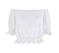 Guess - Shoulder Off Embroi Top - - Blouses & Shirts - Donna - Bianco - L