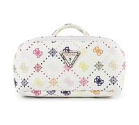 GUESS borsa trucco Silia LRG Cosmetic Travel Bag Multi Logo bianco