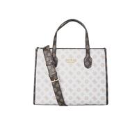 GUESS Silvana 2 Compartment Tote Bag White Logo Multi