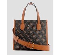 GUESS Silvana Mini Donna Manico Pattina Borsa Donna Borsa IN Chocobrown