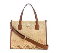 Guess Borsa Tote Donna Silvana 2 Doppio scomparto Logo Cognac