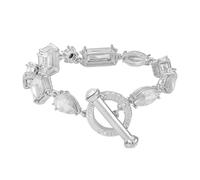 GUESS Silvertone - Bracciale con cristalli e pietre di cristallo, taglia unica, in metallo, pietra di vetro, One Size, Metallo, pietra di vetro