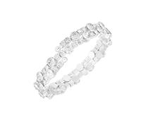 GUESS Silvertone - Braccialetto in metallo con pietre di cristallo, taglia unica, colore: argento