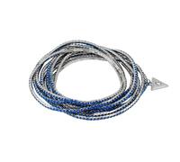GUESS Silvertone - Set di 10 braccialetti con strass blu
