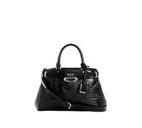 GUESS Silvye Luxury Satchel, Cartella Donna, Nero, One Size