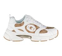 GUESS Sneakers bianche con dettagli in marrone, suola in gomma, bianco, 38 EU