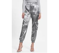GUESS Soundwave Satin Carg Gunmetal Multi Taglia: M | Pantaloni cargo Outlet | Donna | Grigio