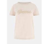 Guess Ss Cn 3D Script Tee Warm Slate T-Shirt M/M Beige Donna W6GI08K3023-A11C