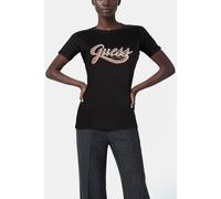 GUESS Ss Cn Glittery Logo Jet Black A996 Taglia: XS | Maglie Sportivi Outlet | Donna | Nero