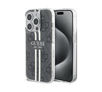 GUESS Strisce dorate COVER per Apple iPhone 15 Pro, Nero