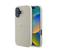 GUESS Superficie granulata COVER MAGSAFE per Apple iPhone 16, Beige