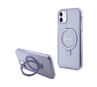 GUESS Supporto ad anello con brillantini COVER MAGSAFE per Apple iPhone 11, Viola