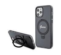 GUESS Supporto ad anello COVER MAGSAFE per Apple iPhone 12, Nero