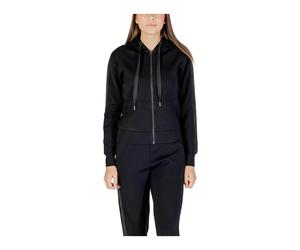 Guess, ,Sweatshirts & Hoodies ,Donna ,Nero ,S Felpa Nera con Cappuccio e Zip e Tasche