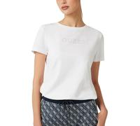 Guess T-Shirt Briana a Maniche Corte Eco Donna, Bianco Puro., M