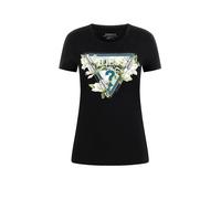 tshirt donna maniche corte GUESS camelia triangle tshirt JetBla NERO 422435