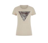 Guess Ss Cn Zebra Triangle Tee Pearl Oyster T-Shirt M/M Donna W6GI19K3042-G1M5