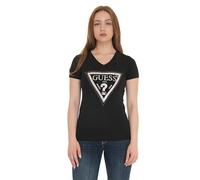 GUESS T-Shirt Donna Triangle Tee con Strass Nero ES25GU09 W5R121J1314 XL