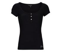 Guess T-shirt ES SS KARLEE JEWEL BTN HENLEY in Nero EU XS