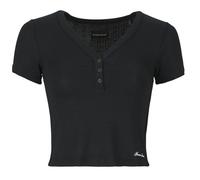 Guess T-shirt GJ POINTELLE SS HENLEY in Nero EU S