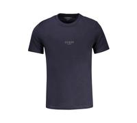 Guess - T-shirt in cotone blu con stampa logo - - Tops - Uomo - Blu - S