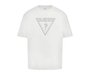 Guess - T-shirt in cotone con logo triangolo - - Tops - Uomo - Bianco - L