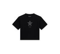 Guess T-shirt midi a maniche corte ecologica da ragazza, Nero corvino, 14 Anni