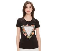 Guess t-shirt nera con stampa floreale