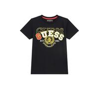 GUESS T-shirt nera in puro cotone stampato, Jet Black A996, 9-10 Y