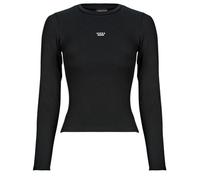 Guess T-shirts a maniche lunghe CN EMBRO SLIM TOP in Nero EU M
