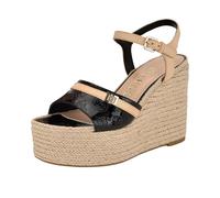 GUESS Taani, Sandali con Zeppa Donna, Logo in Vernice Nera 001, 39 EU