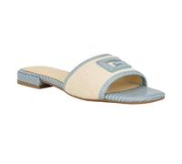 GUESS Tampa, Sandali Bassi Donna, Light Blue Beige Multi, 38 EU