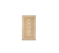 GUESS Telo Mare Unisex con Maxi Logo, 100% Cotone, 180 x 90 cm, Beige e Bianco